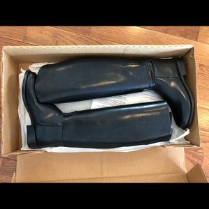 New black leather dress boots size 6 1/2 wide